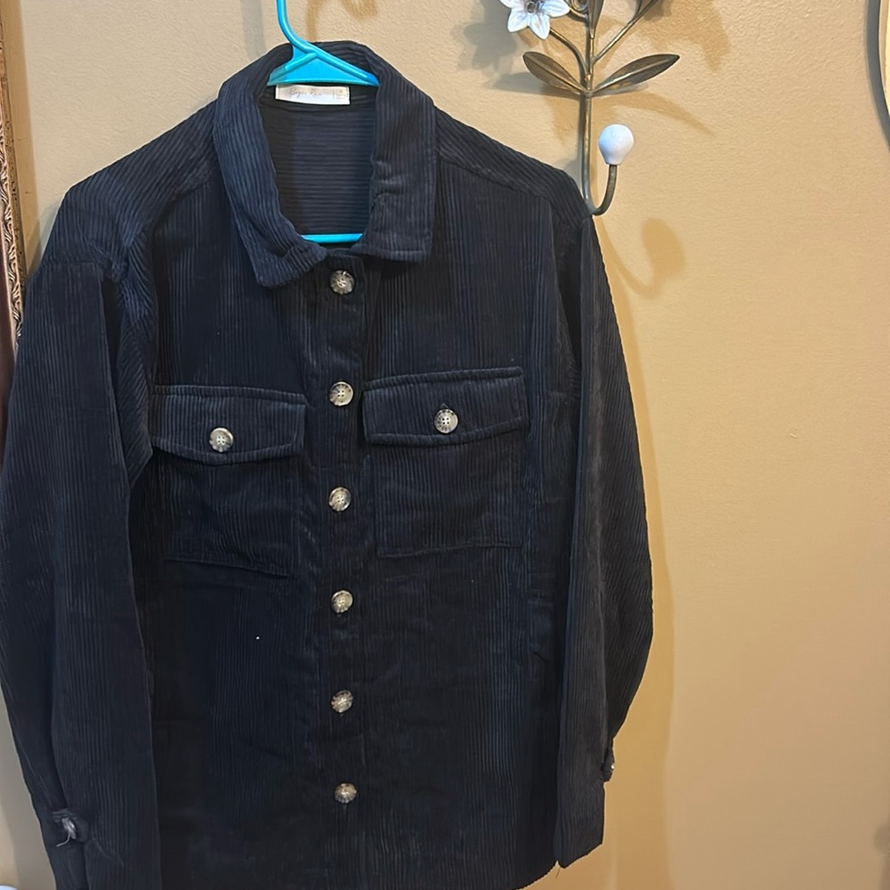 Black Corduroy long sleeve shirt